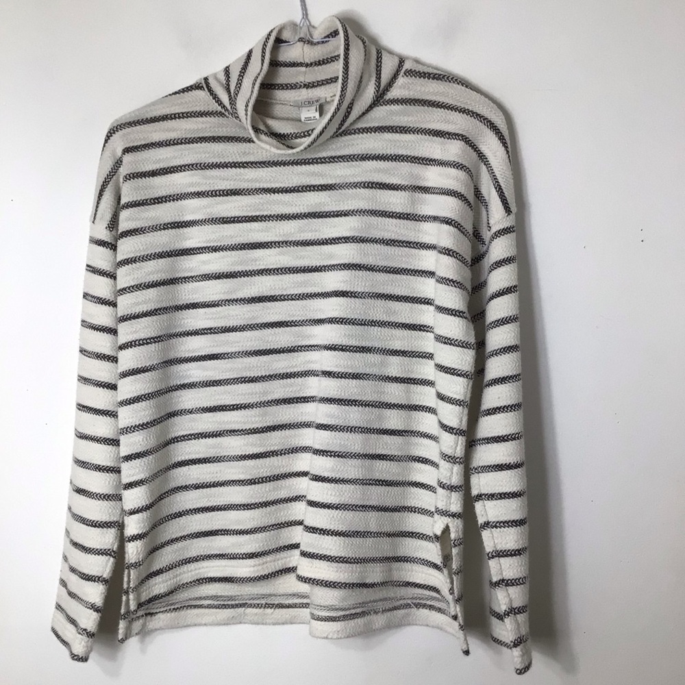 J Crew small sweatshirt top cowl stripe